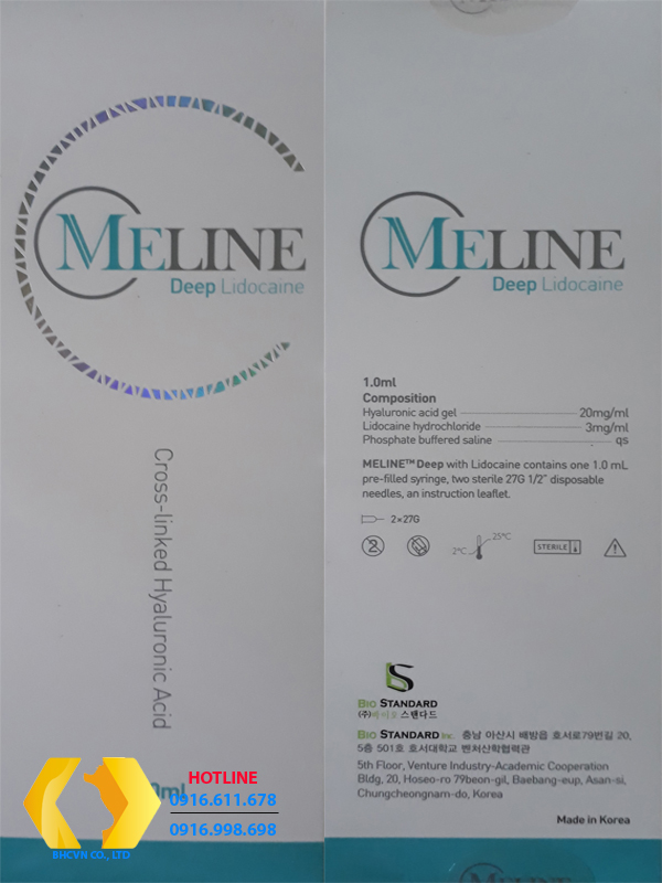 Meline Deep Lidocaine- Hộp mầu xanh lơ (Phân tử hạt H.A vừa)