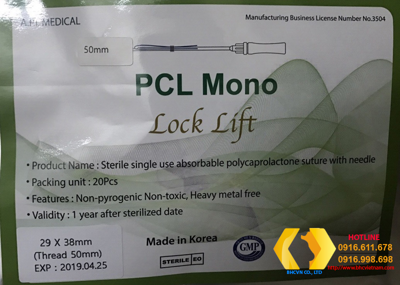 - Chỉ Collagen Lock Lift PCL Mono 29gx38mm